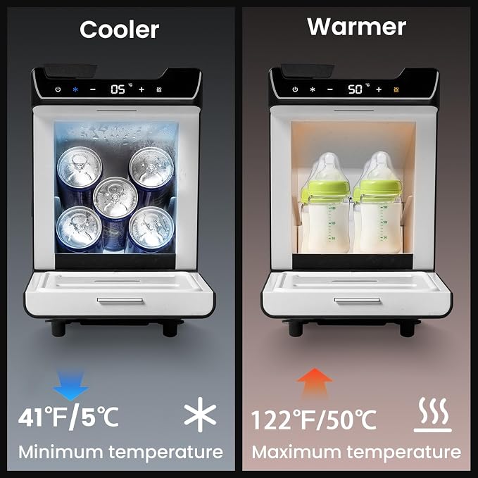 Car Refrigerator for Tesla Model Y Juniper, Rear Center Console Fridge for Model Y 2026~2025, Cooler & Warmer, Portable Freezer for Camping Commuting Sports & Traveling