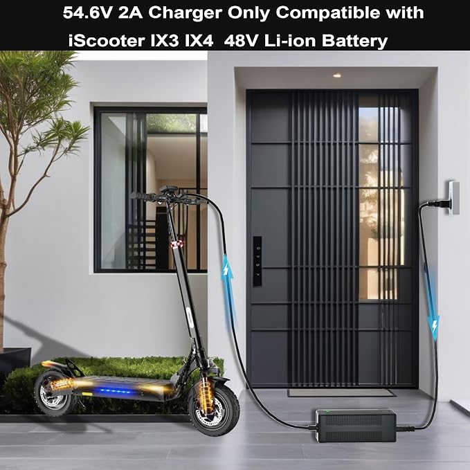 54.6V Charger for iScooter 48V Li-ion Battery Compatible with iScooter IX3 IX4 48V Battery Power Adapter Cord