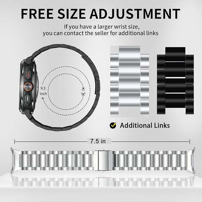 GOLDTOLUCK No Gap Stainless Steel Band Compatible with Samsung Galaxy Watch 8 7 6 5 4 Classic FE Pro Ultra 40mm 44mm 46mm 43mm 47mm 45mm 42mm Replacement Men Women Milanese Metal Elegant Casual