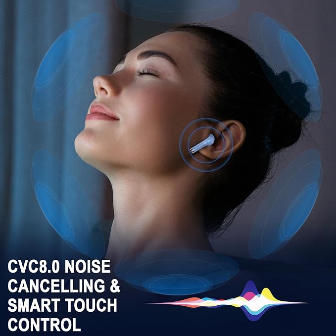 Wireless Earbuds, 2026 Bluetooth Headphones 5.4 HiFi Stereo, in-Ear Ear buds with 4 ENC Noise Cancelling Mics, 40H Playtime Sport Ear Buds with Charging Case, IP7 Waterproof Earphones with LED Display
