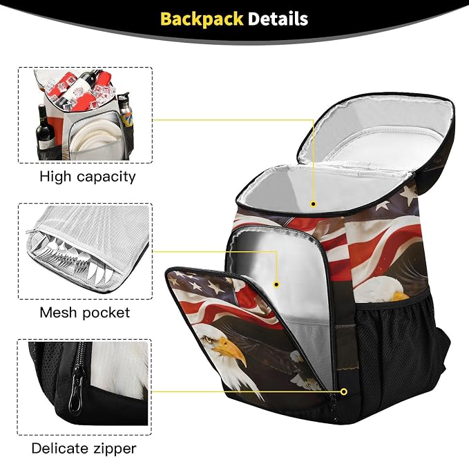 Tropical Pineapples Fruits Cooler Backpack Insulated Leak Proof Beach Cooler Bag Soft Lunch Picnic Hiking Camping Backpack Cooler