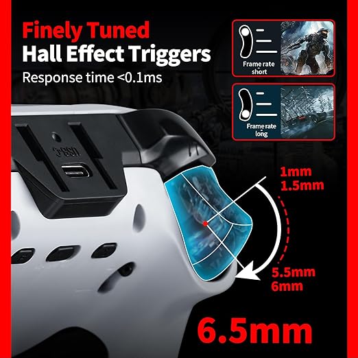 NBCP V6 Wireless PC Controller with Interactive Screen,Gyroscope Calibration & Joystick Drift Repair Function,for PC Windows 7,8,10,11/Android/iOS,Hall Effect Joystick & Trigger,Programmable,Turbo Function,5-Level Vibration Feedback,1000Hz Polling Rate...