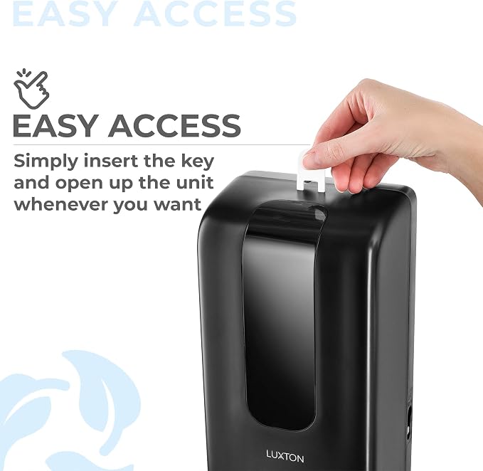 Luxton Automatic Hand Sanitizer Dispenser - Sanitizing Station, Steel Floor Stand, Drip Catcher Dish - Touchless Auto Sensor, Refillable 1200ml Bottle - Portable, Easy Set Up, Battery-Operated Machine