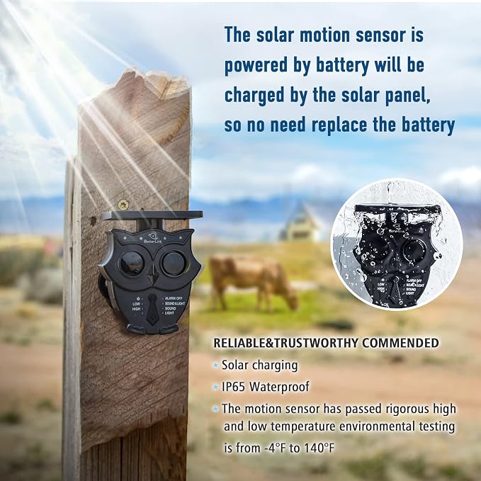 Driveway Alarm Systems Weatherproof Outdoor Motion Detector & Sensor with120dB Siren, Sound and Light Alert Systems Makes it Easy to Monitor & Protect Outdoor/Indoor Property(2R1S)