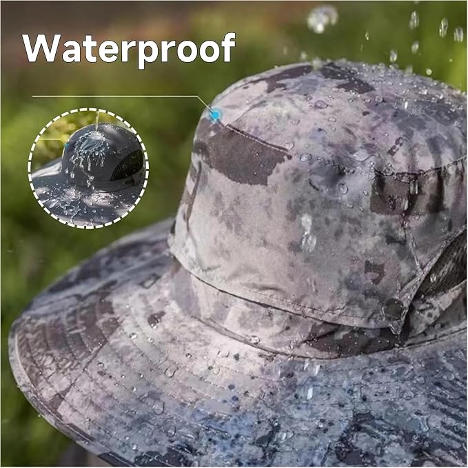 Solar Powered Fan Hat for Men Women Wide Brim Hat with 2 Fans UPF 50+ Outdoor Fishing Beach Sun Hat