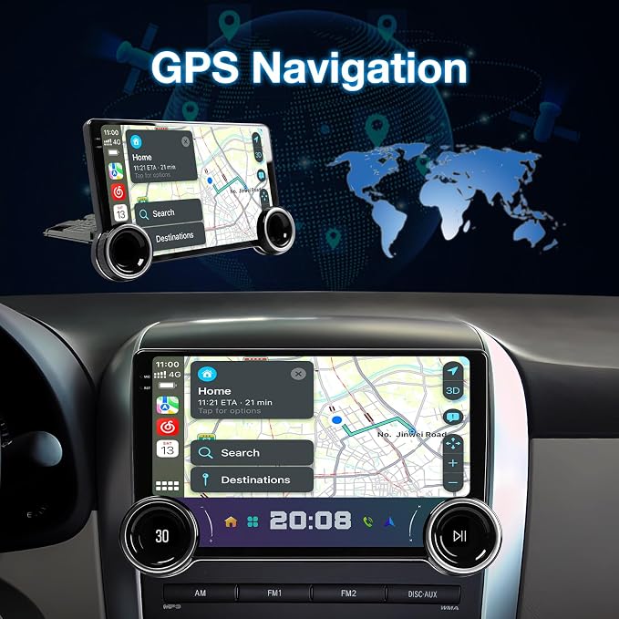 Binize 10.1 Inch Android 13 Single Din Car Stereo Radio Touchscreen Head Unit,GPS Navigation Receiver,Wireless Carplay/Andriod Auto Bluetooth,FM,Mirror Link,Backup Camera