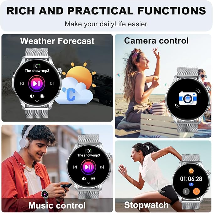 Kimeag Smart Watch for Men Women Fitness: Waterproof Make Answer Call Digital Mens Watches Step Tracker Running Smartwatch Android Phone Heart Rate SpO2 Sleep Monitor