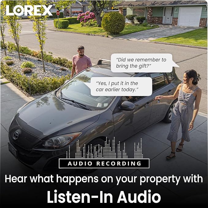 Lorex 4K 8MP IP PoE White Wired Security Dome Camera | Add-On Camera | Color Night Vision | Smart Motion Detection (Person/Vehicle) | Listen-in Audio | IP67 Weatherproof | Metal Housing
