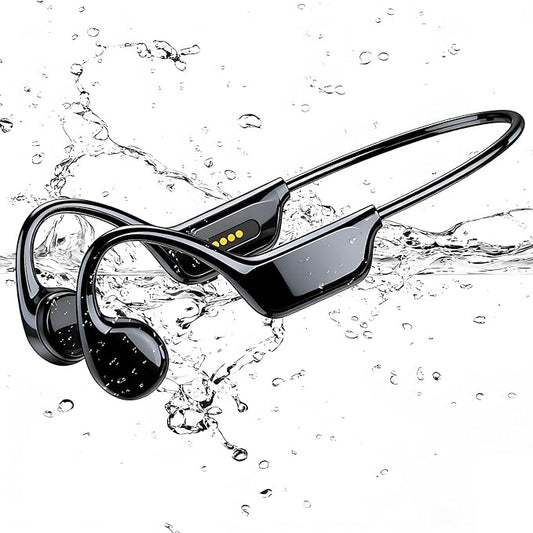 Swimming Headphones, IPX8 Waterproof Bone Conduction Headphone Wireless Underwater Earbuds with 32GB Memory for Swimming, Cycling, Marathon