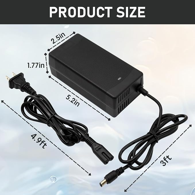 Adapter Charger Compatible with Jetson Haze JHAZE-BLK JHAZE-BLK-OB JHAZE-CAN-BLK JHAZEBLK 48V 7.5Ah Li-ion Battery Model PJHAZE-CH 54.6VDC 2A Power Supply Cable Cord PSU