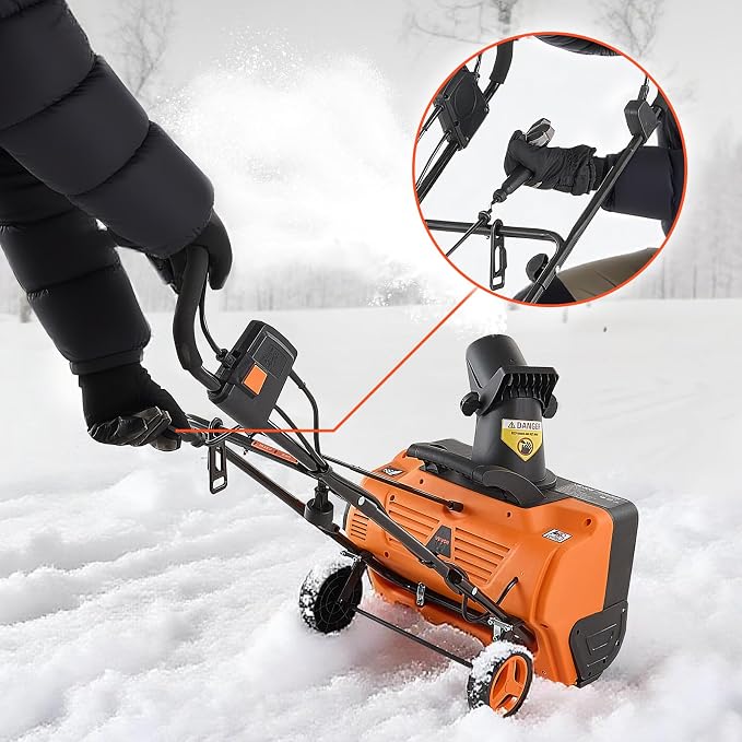 VEVOR Corded Electric Snow Blower, 20 inch 15A Snow Thrower with Dual LED Headlights & 180° Rotating Chute, 25FT Throwing Distance, 12" Depth Clearing, Walk-Behind Snowblower for Driveway Sidewalk