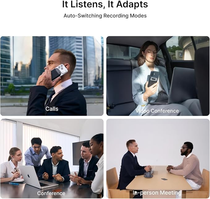 Comulytic Note Pro AI Voice Recorder, AI Note Taker w/Unlimited Transcribe & Summarize, App Control Digital Video Recorder, Support 113 Languages & Ultra-Slim for Meetings, Calls, Lectures Dark Black