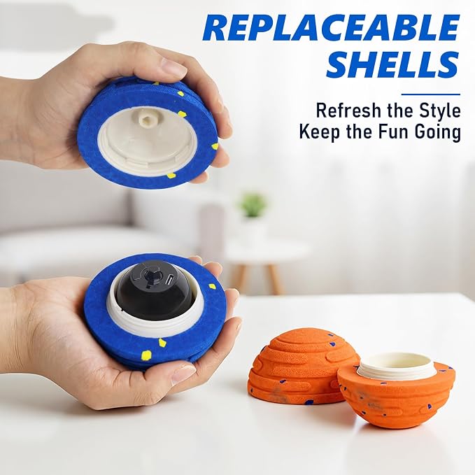 Remote Control Dog Toy Ball, Interactive Self Bouncing E-TPU Ball with 3 Modes (Bounce/Roll), Rechargeable Auto Moving Toy for Small Medium Large Dogs, Keeps Them Busy, BLU&YLW