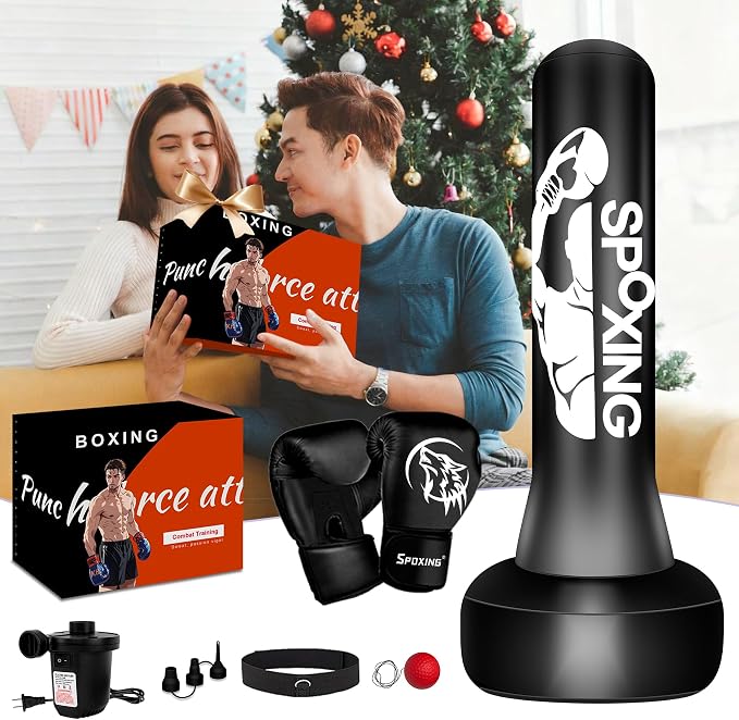 Freestanding Punching Bag for Adults,70" Heavy Duty Boxing Bag with Stand, Kickboxing and MMA Muay Thai Training Equipment for Men and Women Beginners