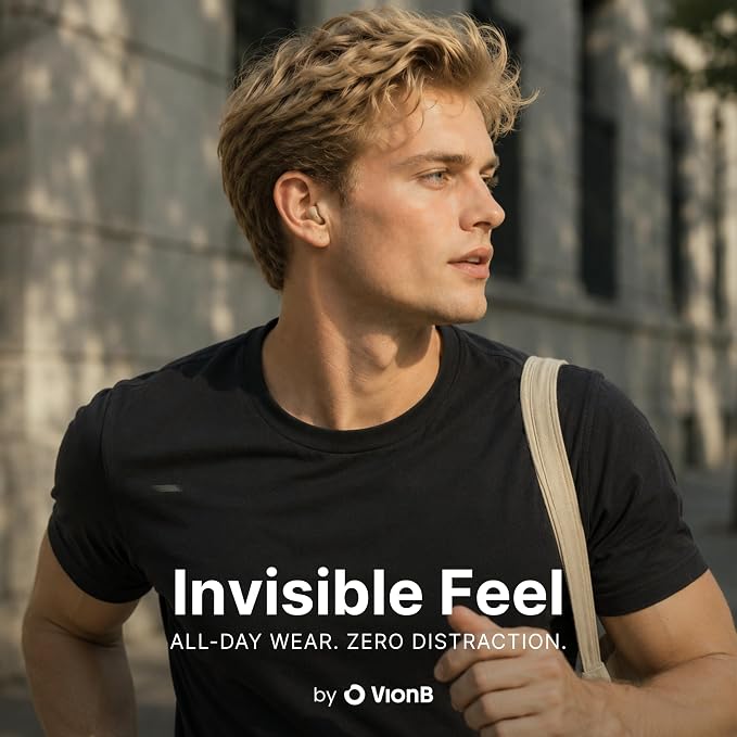Air Skin Tones Invisible Earbuds for Small Ears - Wireless Bluetooth 5.4, Skin-Matching Mini Stemless Ear Buds, IPX5 Waterproof, ENC Noise Cancelling (Light Bisque)