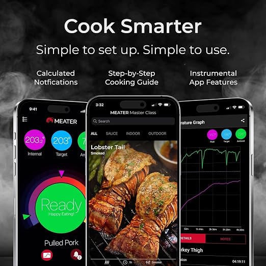 MEATER Pro Bundle: Smart Wireless Meat Thermometer with Built-in WiFi | Kitchen Towel & Bar Blade Opener | Long Range for Grilling, Smoking, Roasting & BBQ | Limited Edition Brown Sugar Color