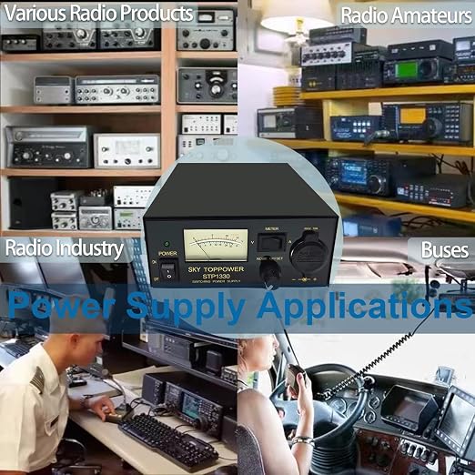 13.8V 30A Power Supply for Ham Radio,Universal Compact PSU | 30Amp Regulated Home Lab Benchtop AC-to-DC Converter for CB/HAM/Amateur Radio,Cigarette Lighter Socket,Screw-Type Terminals