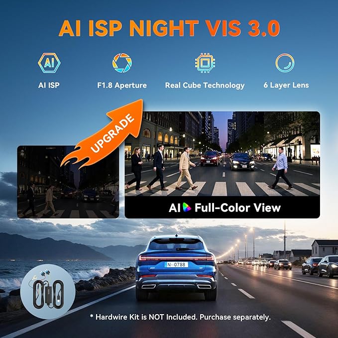 DDPAI N5 Dual 4K Dash Cam Front and Rear, 2160P+1080P Car Dash Camera with 256GB SD Card