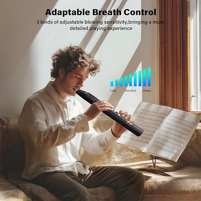 AIJOY AWI-100 Portable Digital Wind Instrument, Mini Electric Saxophone with 27 Musical Tones, 2 Fingering Modes, 5-Octave Range, Bluetooth MIDI & Rechargeable, for Beginners Adults Teens