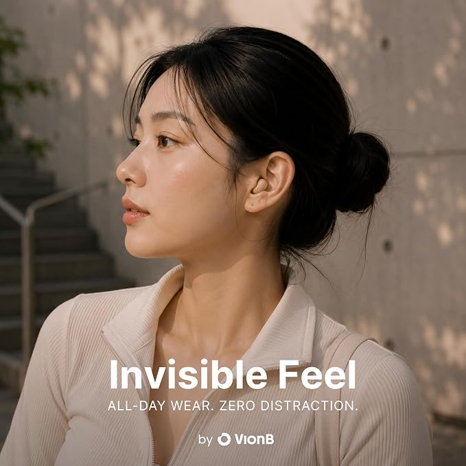 Air Skin Tones Invisible Earbuds for Small Ears - Wireless Bluetooth 5.4, Skin-Matching Mini Stemless Ear Buds, IPX5 Waterproof, ENC Noise Cancelling (Soft Sand)