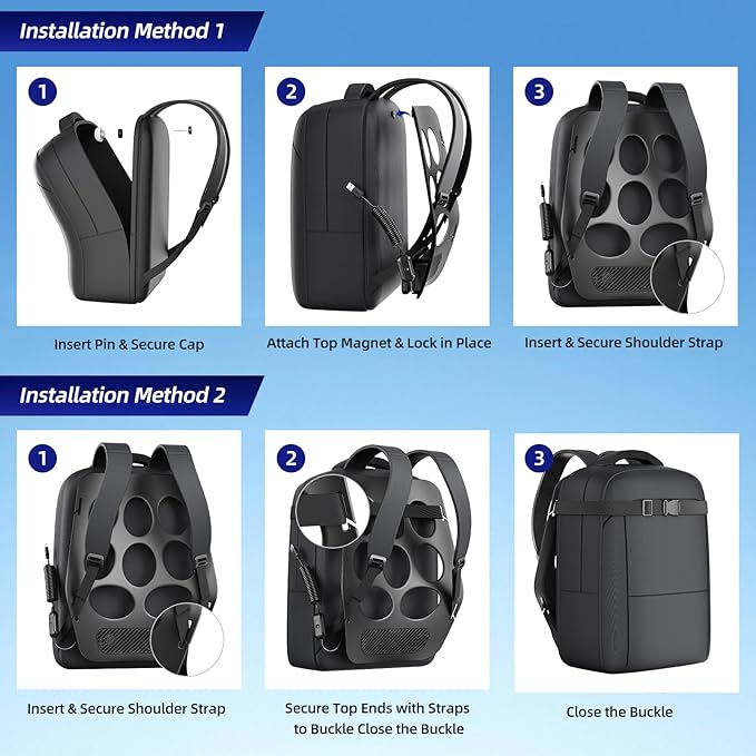 Backpack Cooling System with Active Airflow Spacer, Anti-Sweat Ventilation Frame for Commuting & Business Travel, Ergonomic Sweaty Back Relief Support, Lightweight 0.9 lbs