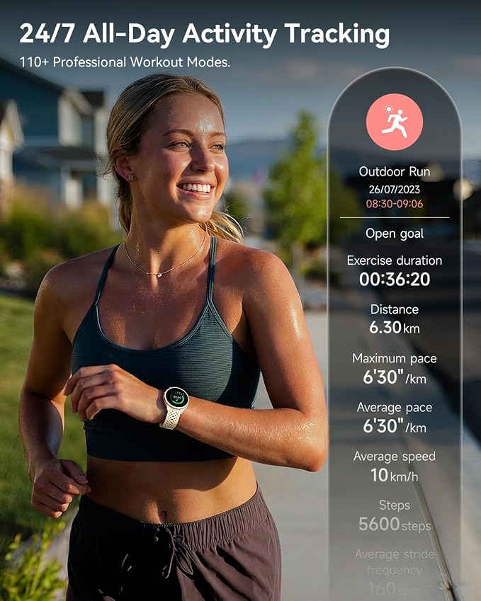 Quican Smart Watch for Women & Men, Compatible with iPhone & Android | Fitness Tracker with Bluetooth Calling, AMOLED Display, Heart Rate & Sleep Tracking, 2 Bands, Perfect Smart Gift