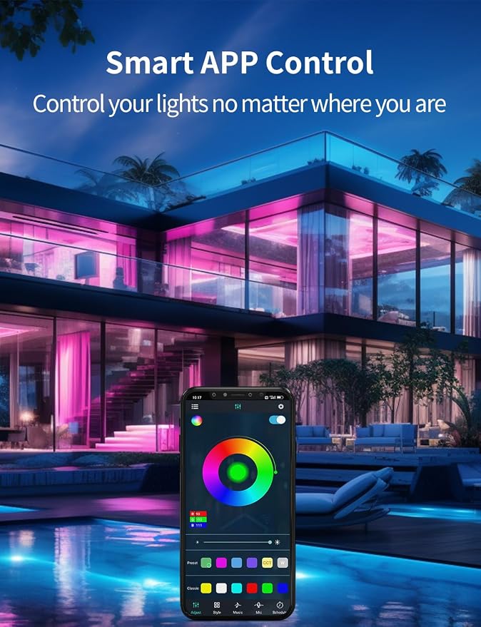 COB RGB LED Strip Lights, Bright 20ft RGB COB LED Lights for Game Room Bedroom Kitchen Lighting Home Decor LED Light Strip with 44 Keys Remote Smart App Control Music Sync Color Changing