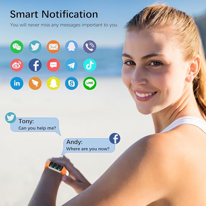Smart Watch, Step Tracker Watch with 24/7 Heart Rate Monitor, Blood Oxygen, Sleep Monitor, Step Counter, Sports, IP68 Waterproof Fitness Watches for Men Women Compatible with Android & iPhone (Silver)