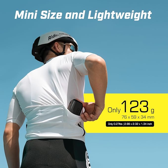 Mini Bike Pump with Gauge, 120 PSI Electric Bicycle Pump with Presta and Schrader Valve, ±1 PSI Accuracy Auto-Stop Portable Electric Bike Air Pump, for Mountain Bike, Road Bike, Motorcycle