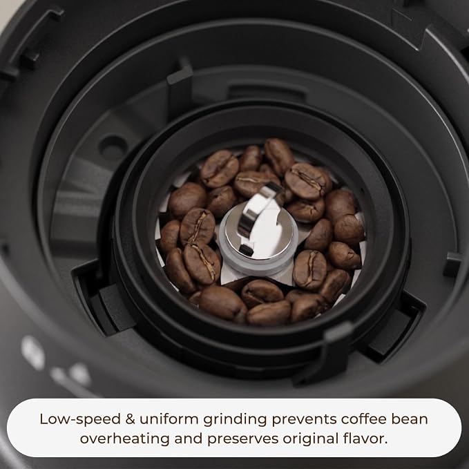 Burr Coffee Grinder with 60 Settings, Electric Conical Bean Grinder with Touch Screen & Anti-Static Technology for Espresso to French Press, 1-60s Timer & 1-8 Cup Dosing, Stainless Steel, Black