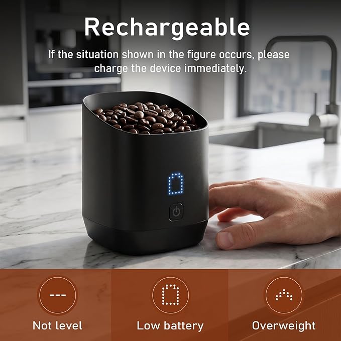 Subscale Digital Dosing Cup with LED Display, 0.1g High Precision Expresso Coffee Scale, Rechargeable Coffee Bean Measurer, Touch Sensitive Brewing Espresso Accessories - Ideal for Coffee Lover Gifts