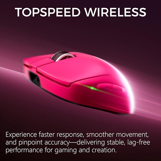 MCHOSE A7 V2 Ultra Wireless Gaming Mouse, 59g Ultra-Lightweight with PAW3950TI Custom Sensor to 42K DPI, Wired/Wireless Dual 8K Polling Rate, 130 Hour Battery Life & Tri-Mode Connectivity - Rose Red