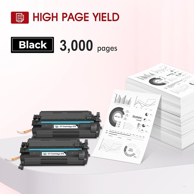 070 Black Toner Cartridge Compatible for Canon MF465dw 070 070H Toner CRG070 CRG-070 for Canon imageCLASS MF465dw MF462dw LBP247dw LBP246dw MF460 LBP240 MF462 LBP247 LBP246 Laser Printer Ink 2-Pack