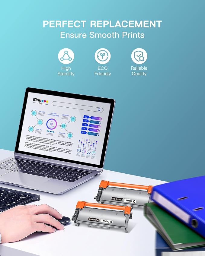 E-Z Ink Pro TN450 Comaptible Toner Cartridge Replacement for Brother TN-450 TN420 TN-420 Black to use with HL-2270DW HL-2280DW HL-2230 HL2240 MFC-7360N MFC-7860DW DCP-7065DN (2 Pack)