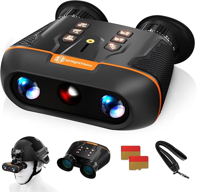 3D VR Night Vision Goggles - 4K Night Vision Binoculars,Wide FOV 58° 3600mAh Battery 8X Digital Zoom, 32GB Card to Save Photos and Videos for Camping,Security