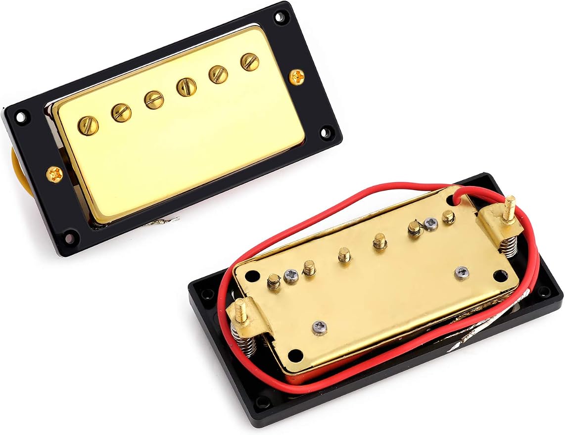 Humbucker Double Coil Pickups Neck and Bridge Pickup Compatible with LP Style Electric Guitar Parts Replacement Gold.