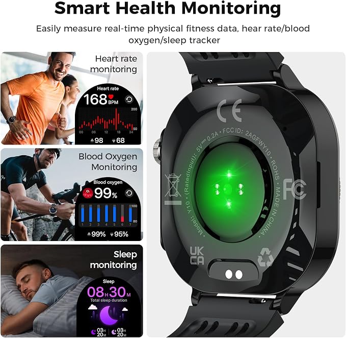2026 Smart Watch (Answer/Make Call), 1.43" 3D-AMOLED Smartwatch for Men Women, 130+ Sports Fitness Watch, Heart Rate/Sleep Monitor, 60 Days Flashlight, IP68 Waterproof Activity Tracker Android iOS