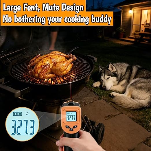 OnniOne Infrared Thermometer Temperature Gun -58℉~1022℉, Digital Laser Thermometer Gun for Cooking Blackstone Pizza Oven Griddle, IR Thermometer with Carrying Storage Case, Backlit (NOT for Human)