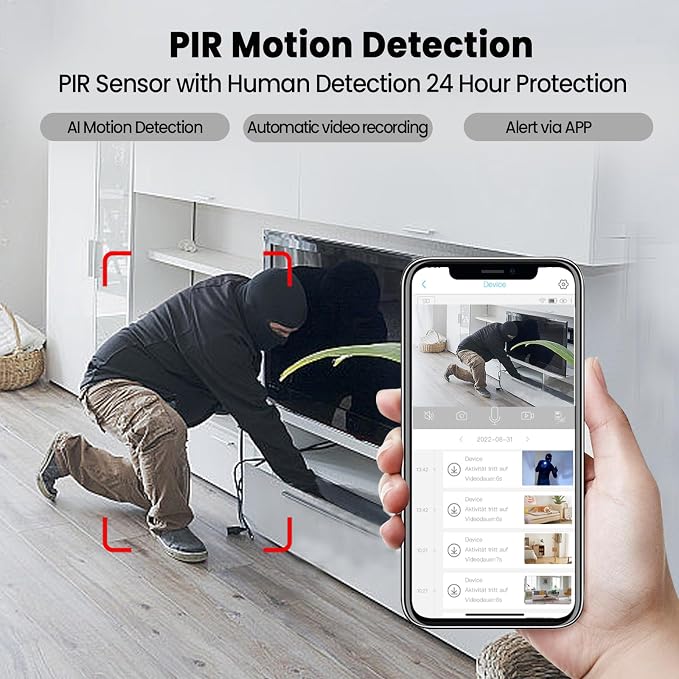 aidowocam Spy Camera Security Cameras Wireless Indoor, Camera for Home Security,4K AI Motion Detection,150 Days Standby Battery Life,WiFi Camera Night Vision and Cloud/SD Storage
