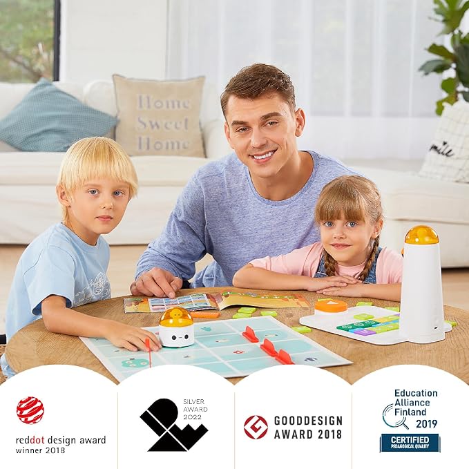 Coding Robot Set for Kids Ages 4+, STEM Robotics for Toddles to Learn Early Programming, Educational Toy for Homeschool & Classroom Ages 4-10