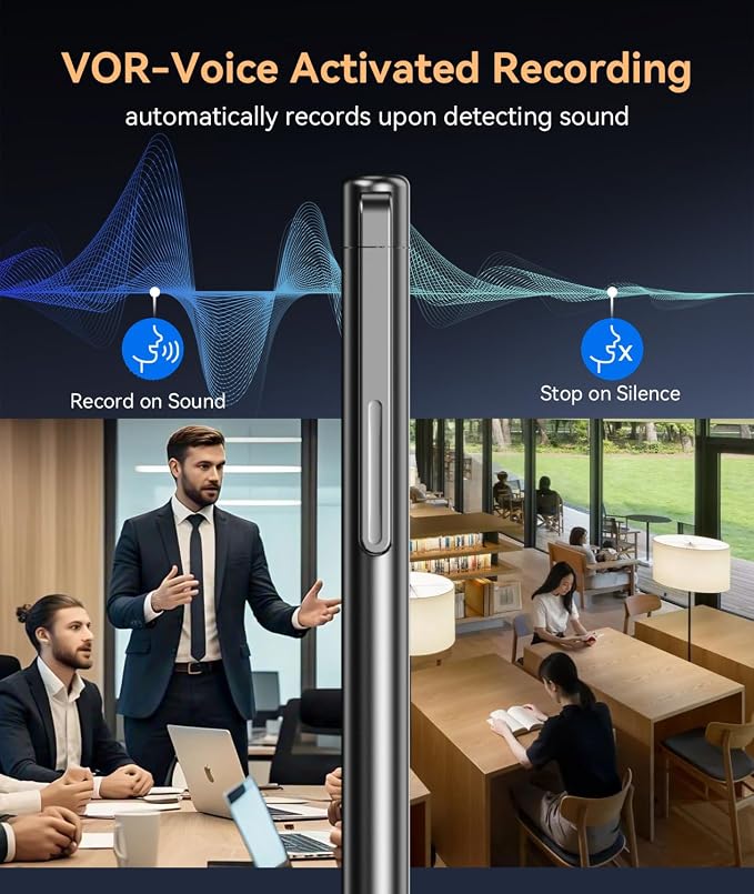 128GB(8889H)Digital Voice Recorder with Playback,Long Battery Voice Activated Recorder with Noise Reduction,Type-C Audio Recorder with Auto Saving,Recording Devices for Lecture,Meeting,Interview,Class