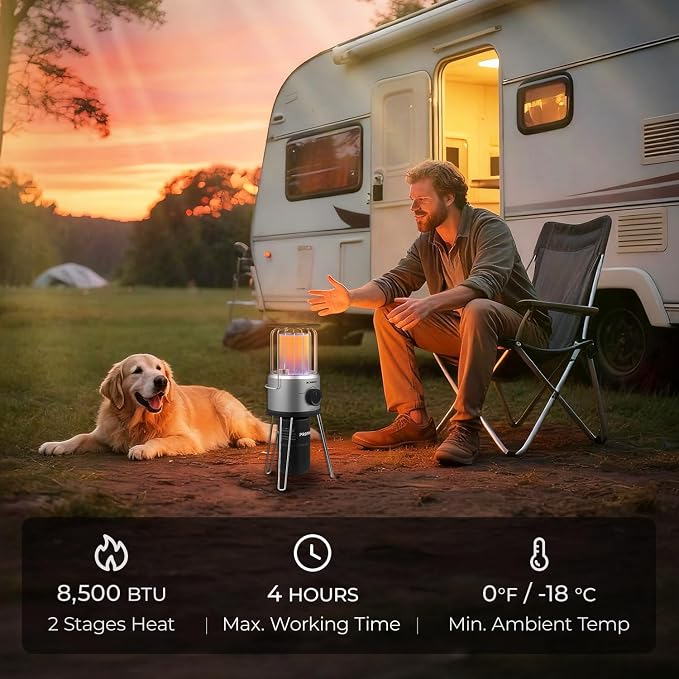 2 in 1 Propane Heater & Stove, CAMPLUX 8500 BTU Portable Propane Heater Indoor with Handle, Outdoor Gas Stove for Patio, Camping, Tent, Ice Fishing, Garage