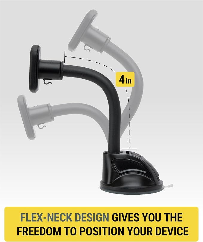 Scosche MXWDL Magnetic Cell Phone Car Mount, Suction Cup Phone Holder for Car Dashboard/Windshield with Extra Strong Magnet and Thick Metal Plate Compatible with iPhone, Samsung, and All Devices
