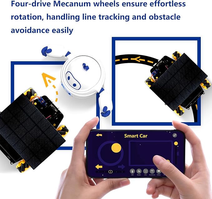 4-in-1 ESP32 Smart Camera Solar Robot Car, 4WD Remote Control Car Robotics Kit for 8-12 12-16+ Kids Teens, Electronics Programming STEM Toy Science Coding Kit Compatible with Arduino/Scratch/Phython