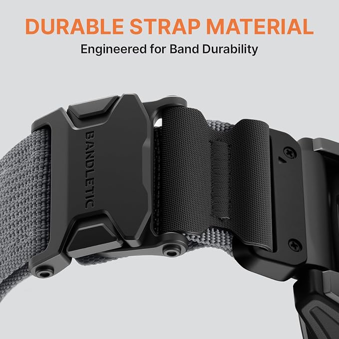 Bandletic Compatible with Garmin Watch Band, 26mm Quick Fit Tactical Nylon Sport Strap for Fenix 8 51mm/7X 6X Pro/5X Plus/3/3 HR/Instinct 2X 3 50mm /Enduro/Quatix Tactix 8 51mm/Epix Pro (Gen 2) 51mm
