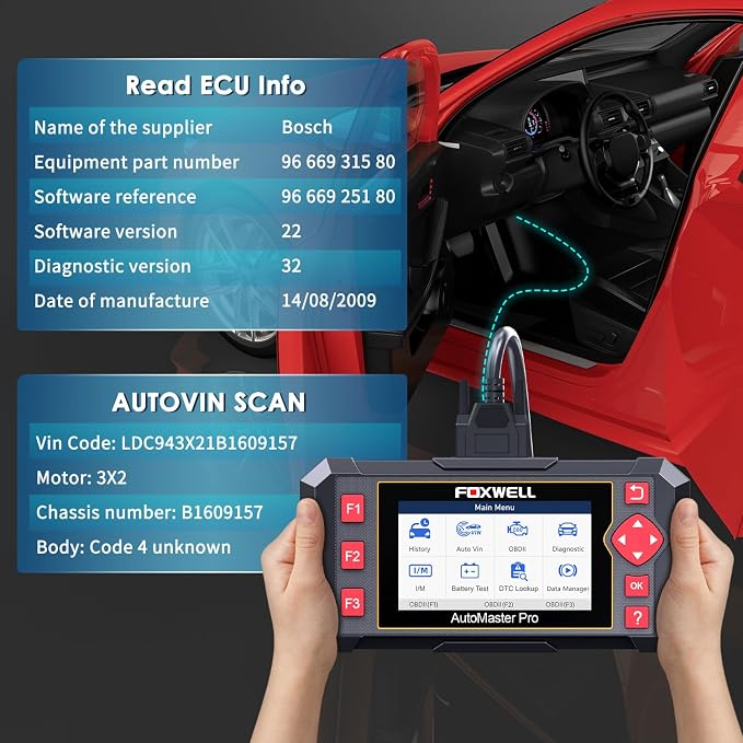 FOXWELL NT604 obd2 Scanner and 16Pin Male to Female Diagnostic Extension Convert Cable Adapter 1m/ 39inch