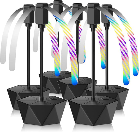 Portable Battery Powered Fly Fans for Tables Up to 15 Hours Working Time, 6-Pack Indoor Outdoor Food Fan with Flexible Goose-Neck Blades for Home Restaurant Party Picnic Patio BBQ, Jet Black
