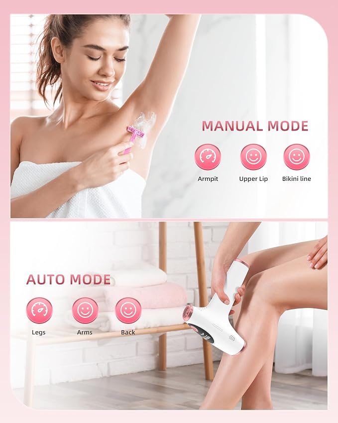IPL Laser Permanent Hair Removal Device with Protective Goggles, 86% Hair Reduction in 3 Weeks & 5 Custom Energy Levels, Perfect for Men & Women's At-Home Full Body and Face, White