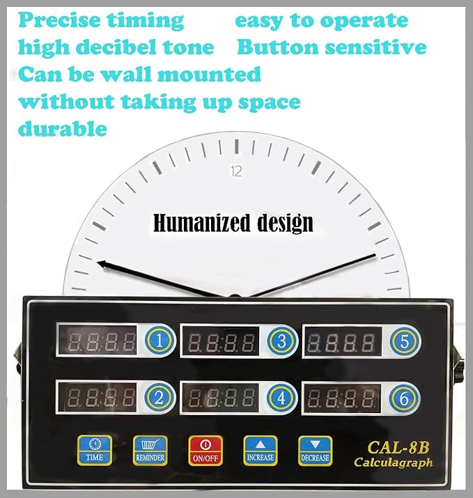 Kitchen Timer Commercial Restaurant Timer 6 Channel LED Digital Timers Loud Ring Alarm Cooking Reminder
