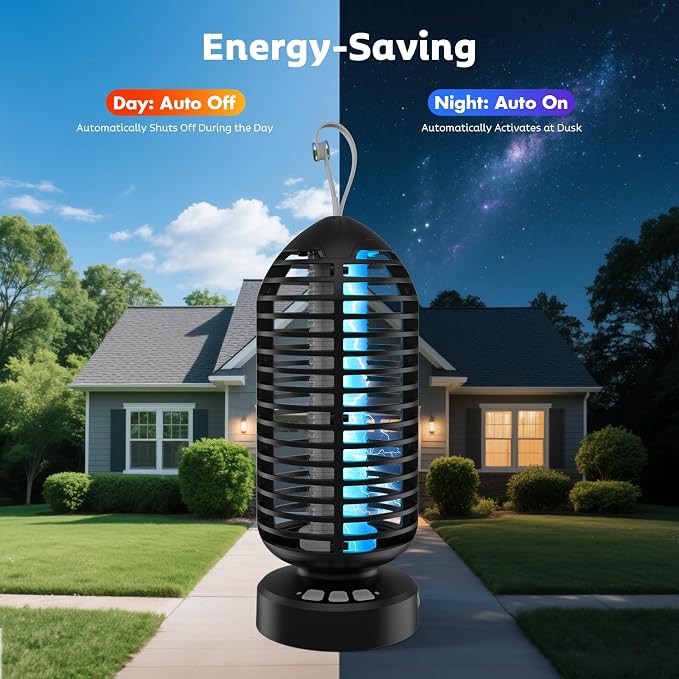 OnBeam Bug Zapper Indoor Electric Mosquito Zapper Outdoor Fly Zapper | Auto On/Off, 4000mAh Rechargeable Battery, Color Changing LED Lights, for Bedroom, Backyard, Patio, Camping